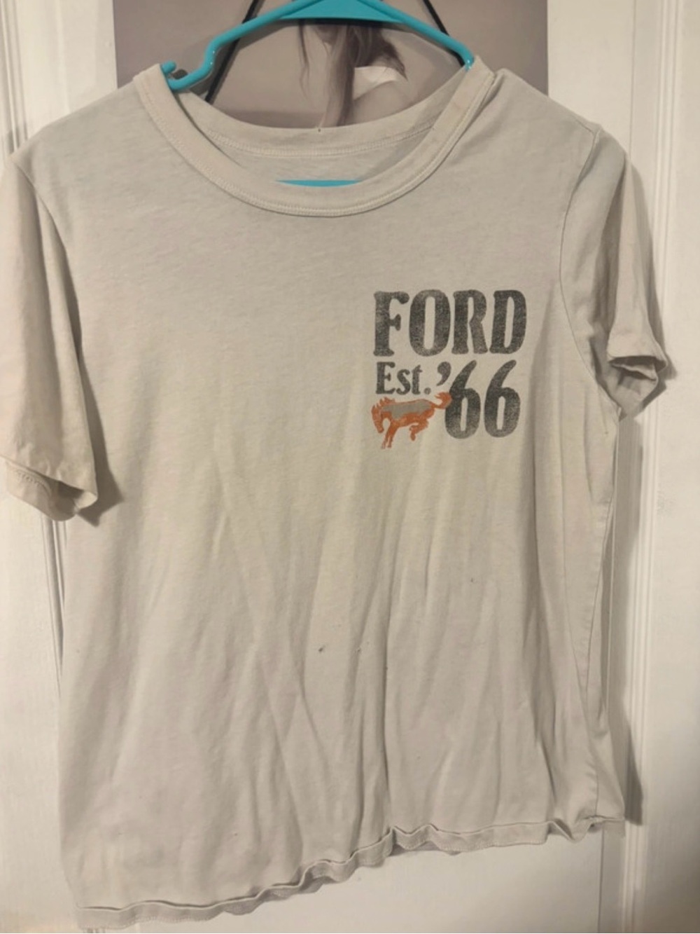 adidas Cream Short Sleeve Tee with 'FORD Est. '66' Graphic